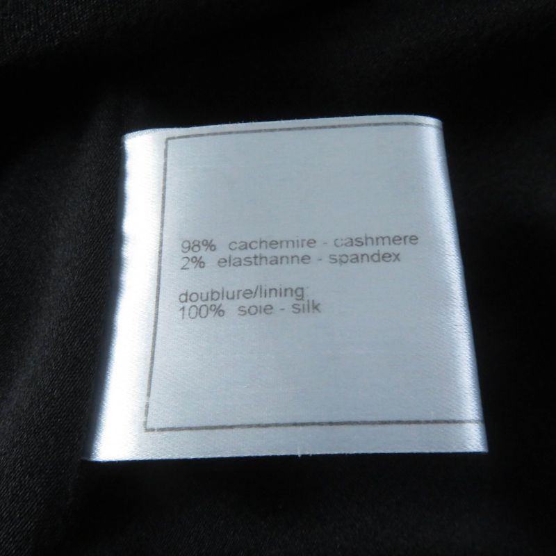 CHANEL 05A P26790 100% Silk Lining Cashmere Long Coat With Coco Mark Buttons