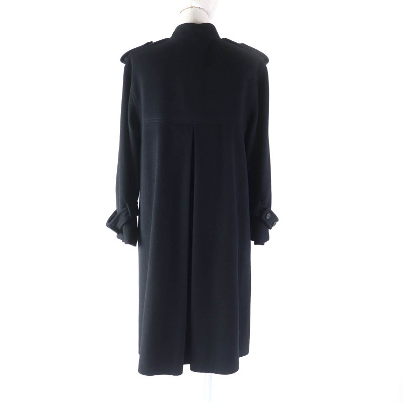 CHANEL 05A P26790 100% Silk Lining Cashmere Long Coat With Coco Mark Buttons
