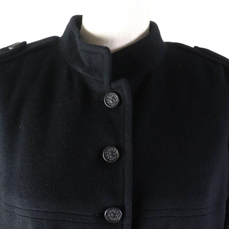 CHANEL 05A P26790 100% Silk Lining Cashmere Long Coat With Coco Mark Buttons