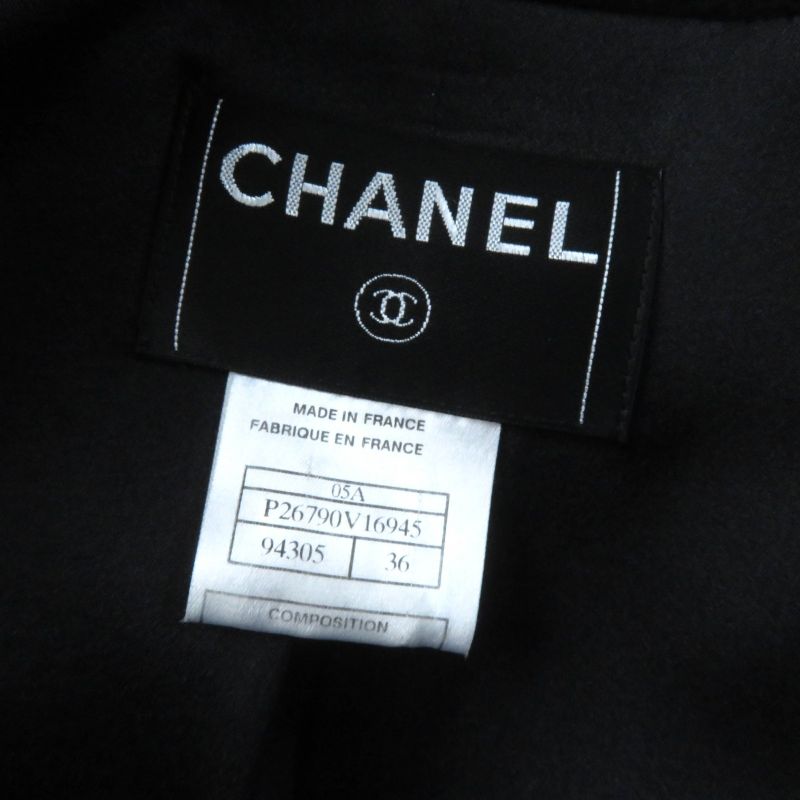 CHANEL 05A P26790 100% Silk Lining Cashmere Long Coat With Coco Mark Buttons