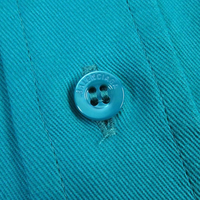 Balenciaga 595219 Cotton BB Logo Embroidery Oversized Double Sleeve Work Shirt