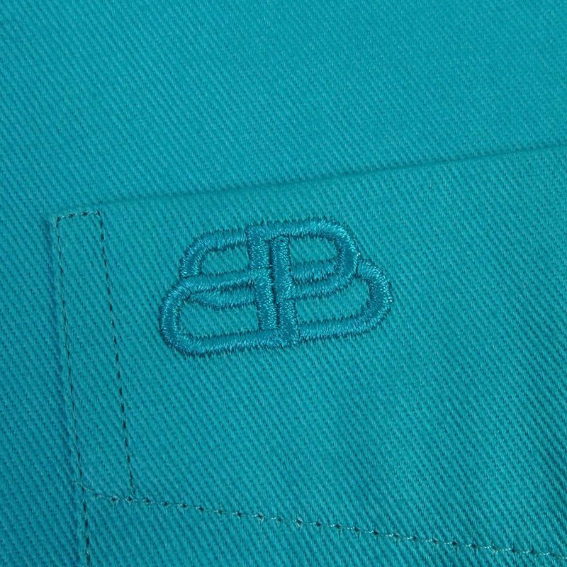 Balenciaga 595219 Cotton BB Logo Embroidery Oversized Double Sleeve Work Shirt