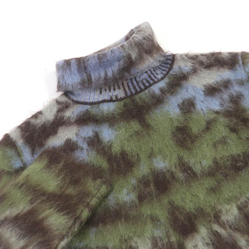 Louis Vuitton 19AW Mohair LV Circle Logo Hardware Total Pattern Turtleneck Knit