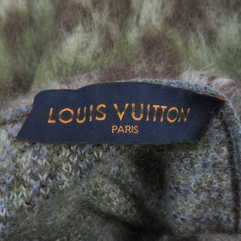 Louis Vuitton 19AW Mohair LV Circle Logo Hardware Total Pattern Turtleneck Knit
