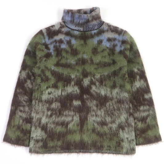 Louis Vuitton 19AW Mohair LV Circle Logo Hardware Total Pattern Turtleneck Knit