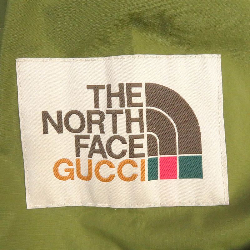 Gucci The North Face 21SS 648874 Logo Patch Hooded Anorak Hoodie Raincoat Khaki