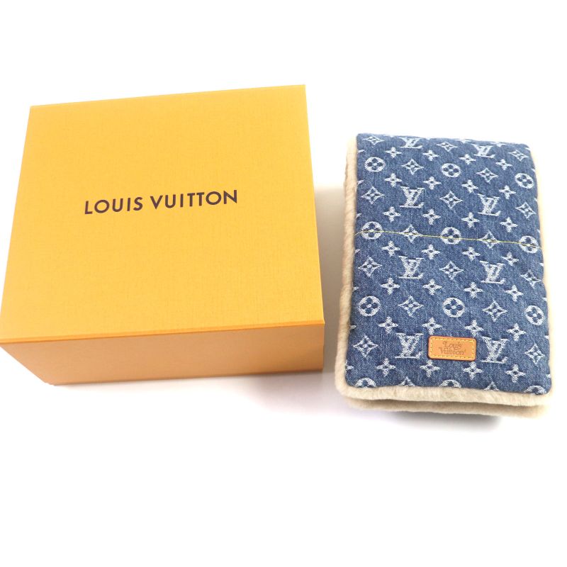 Louis Vuitton NIGO Echarpe Sheer Ring Monogram Denim Leather Patch Reversible