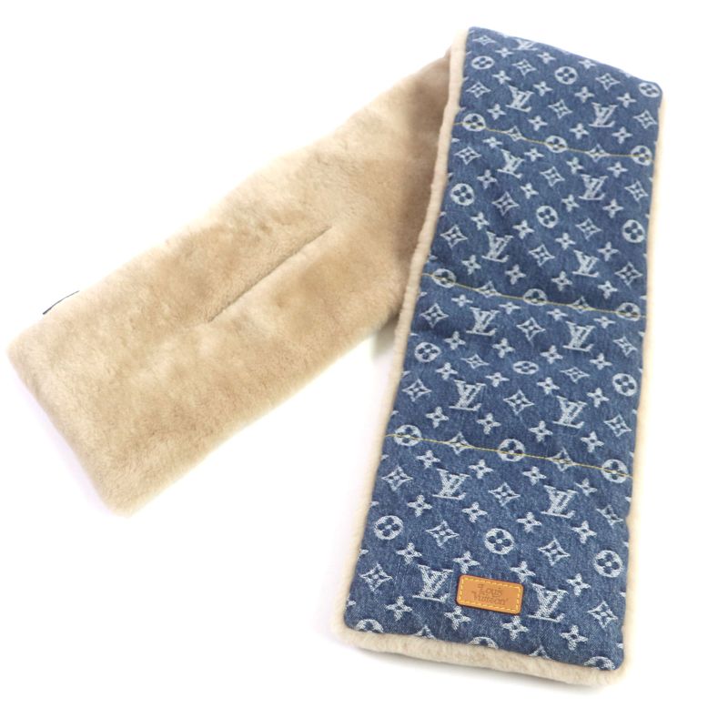 Louis Vuitton NIGO Echarpe Sheer Ring Monogram Denim Leather Patch Reversible