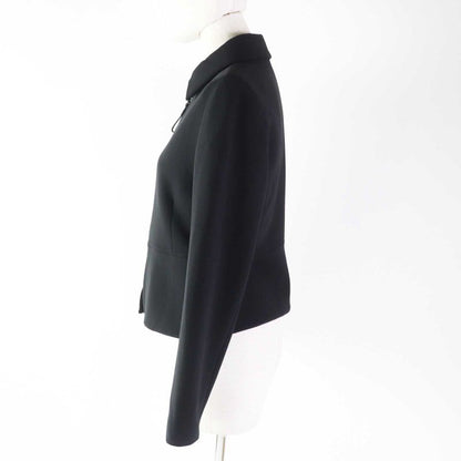 Hermes 22AW 2h0203dm Wool Lined Silk Blend Zip Up Jacket Black 36 Made In