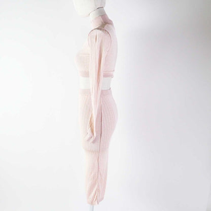 Fendi 22 Fzx834/fzq689 Rayon Setup Top/skirt Light Pink 36 Made In Italy