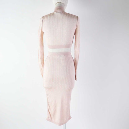 Fendi 22 Fzx834/fzq689 Rayon Setup Top/skirt Light Pink 36 Made In Italy