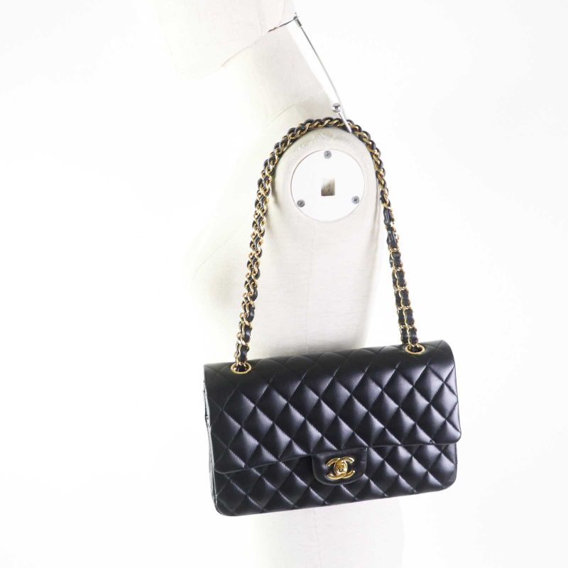 CHANEL A01112 Matelasse 25 Lambskin Random Serial Double Flap Double Chain