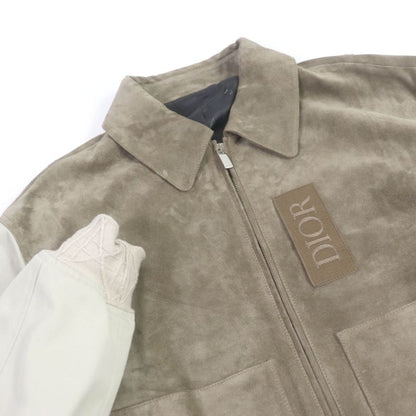 DIOR Homme 23AW 383l419c0686 Zipped Varsity Blouson Suede Leather Padded