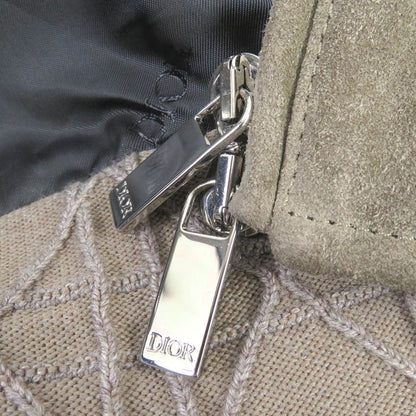 DIOR Homme 23AW 383l419c0686 Zipped Varsity Blouson Suede Leather Padded