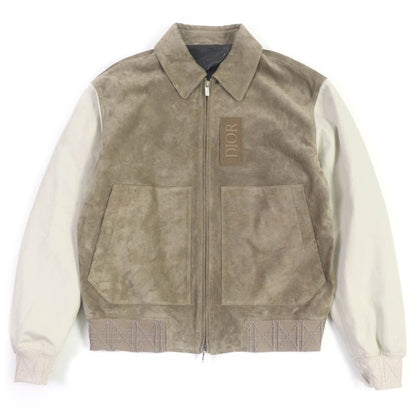 DIOR Homme 23AW 383l419c0686 Zipped Varsity Blouson Suede Leather Padded
