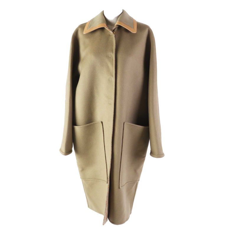 Louis Vuitton 23 Years 1abqp2 Removable Collar Double Face Coat Wool Silk