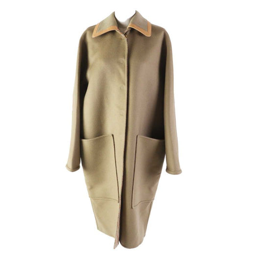 Louis Vuitton 23 Years 1abqp2 Removable Collar Double Face Coat Wool Silk