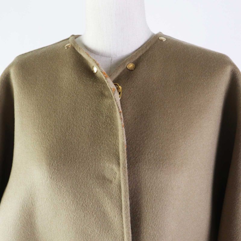 Louis Vuitton 23 Years 1abqp2 Removable Collar Double Face Coat Wool Silk