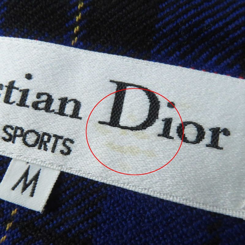 Christian DIOR Vintage 100% Wool Plaid Blouson Purple M Women