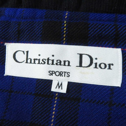 Christian DIOR Vintage 100% Wool Plaid Blouson Purple M Women