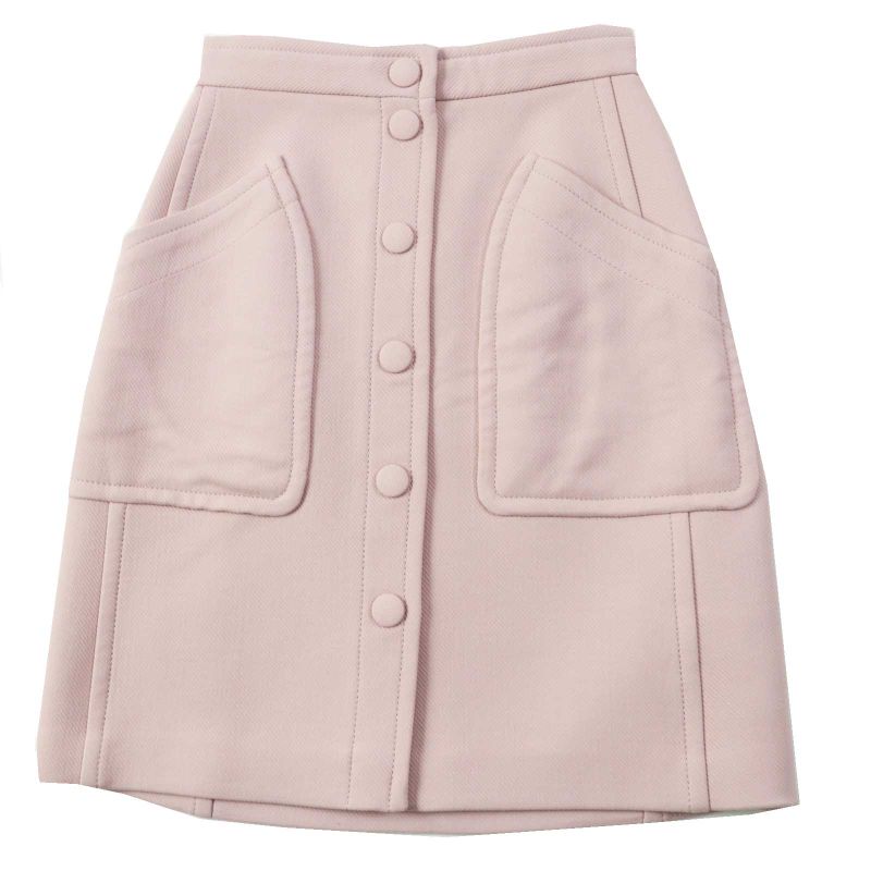 Bottega Veneta 18 544923 Wool Silk Blend Front Button Skirt