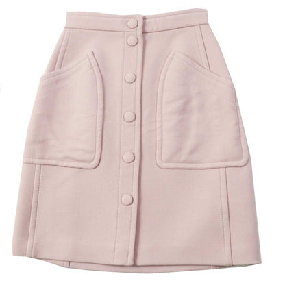 Bottega Veneta 18 544923 Wool Silk Blend Front Button Skirt
