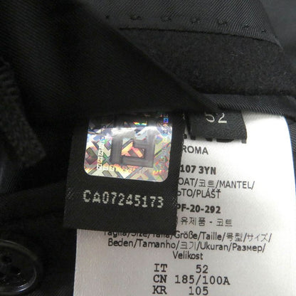 Fendi 2020 Ff01073yn Wool Cashmere Blend Collar Lam Fur Logo Button Chester