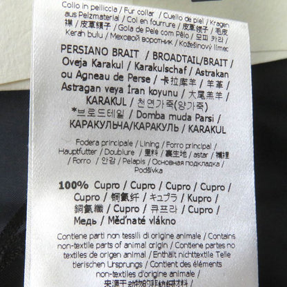 Fendi 2020 Ff01073yn Wool Cashmere Blend Collar Lam Fur Logo Button Chester