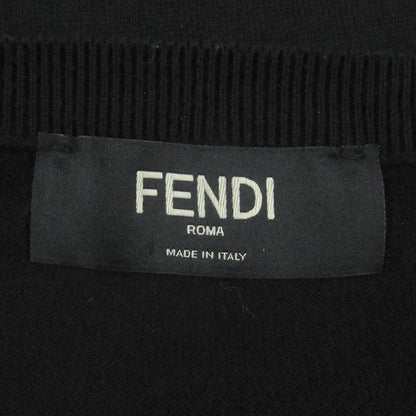 Fendi Fzz284 Cotton Cashmere Face Light Hand Crewneck Sweater Knit Black 46