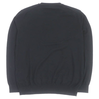 Fendi Fzz284 Cotton Cashmere Face Light Hand Crewneck Sweater Knit Black 46
