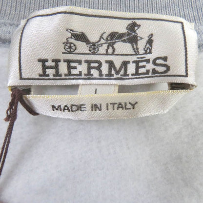 Hermes Chevaux En Symmetry 100% Cotton Horse Lamb Leather Patch Sweatshirt