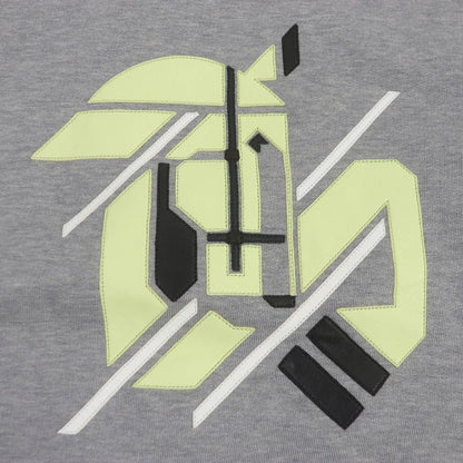 Hermes Chevaux En Symmetry 100% Cotton Horse Lamb Leather Patch Sweatshirt