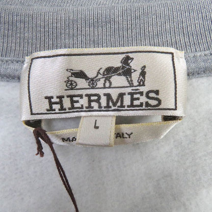 Hermes Chevaux En Symmetry 100% Cotton Horse Lamb Leather Patch Sweatshirt