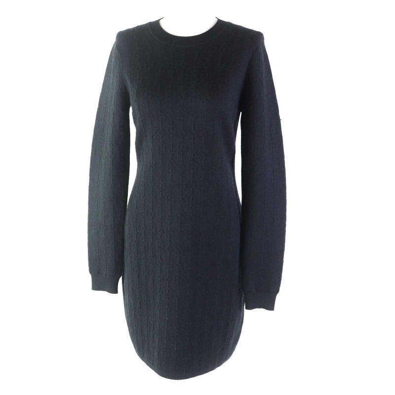 Hermes 2e2505d3 Cashmere Silk Chaine D'ancre Pattern Long Sleeve Knit Dress