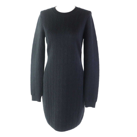 Hermes 2e2505d3 Cashmere Silk Chaine D'ancre Pattern Long Sleeve Knit Dress
