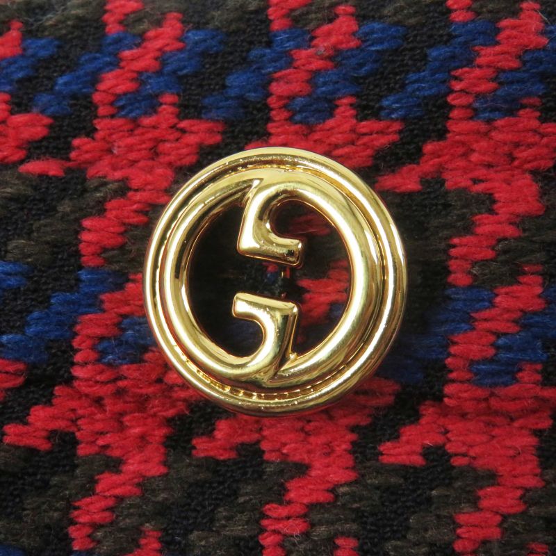 Gucci 643737 Wool Interlocking G Houndstooth Staggered Skirt Multi 40 Made In