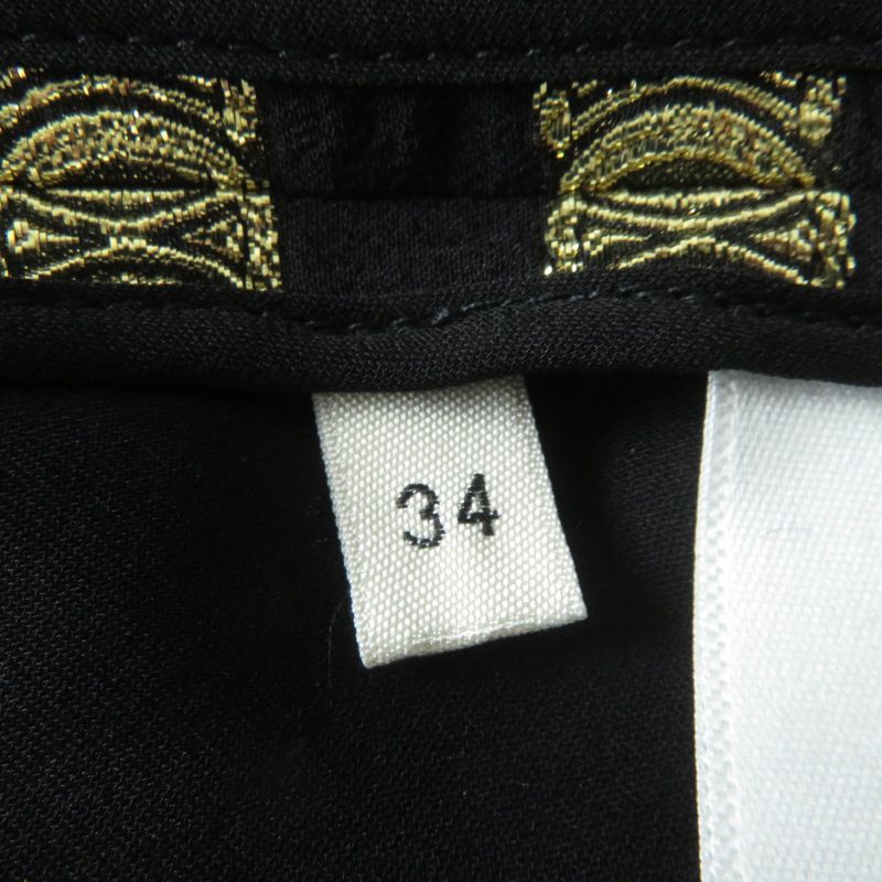 Celine 2r380805f Silk Triomphe Pattern Long Sleeve Dress With Ribbon Black Gold