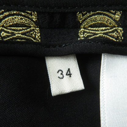 Celine 2r380805f Silk Triomphe Pattern Long Sleeve Dress With Ribbon Black Gold