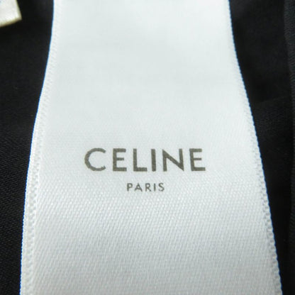 Celine 2r380805f Silk Triomphe Pattern Long Sleeve Dress With Ribbon Black Gold
