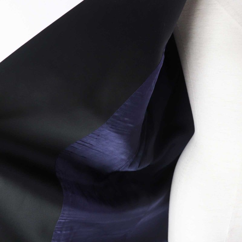 Celine Phoebe Period Wool 100% Silk Front Open Crombie Coat Navy Black 36 Made