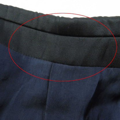 Celine Phoebe Period Wool 100% Silk Front Open Crombie Coat Navy Black 36 Made