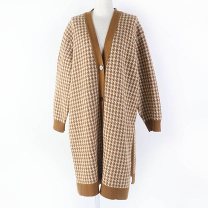 Hermes 2022 100% Cashmere Oversized Serie Buttons Staggered Long Sleeves Knit