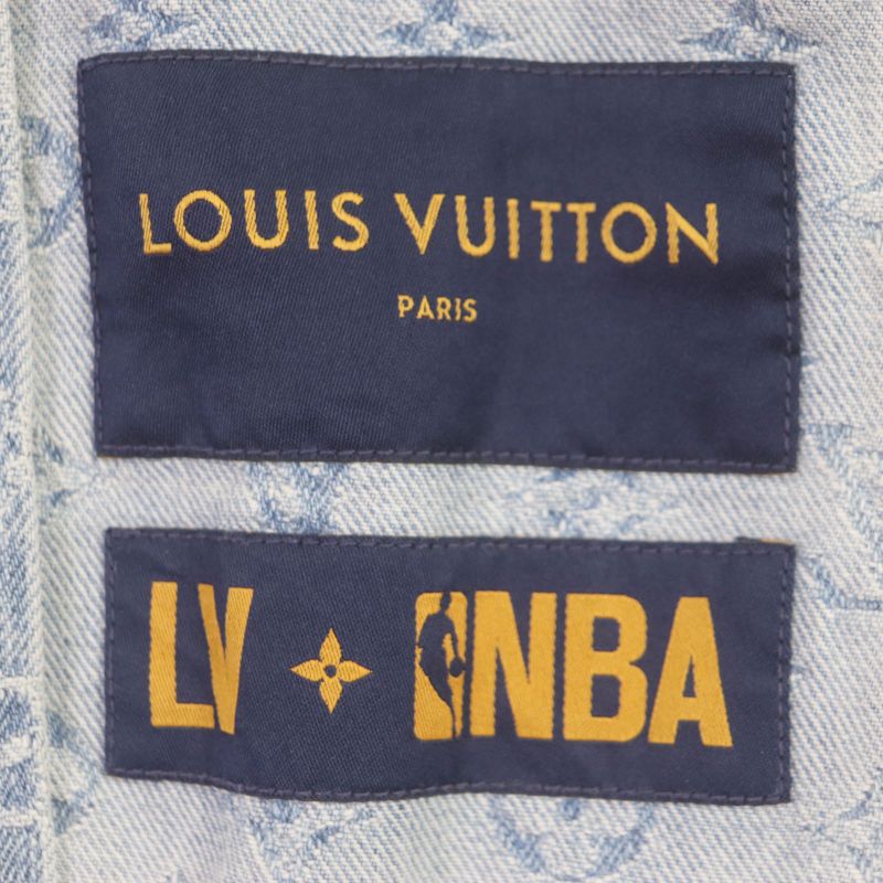 Louis Vuitton 1a8wts Monogram NBA Zip-through Hoodie Ice Blue 50 With Hanger
