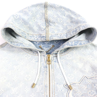 Louis Vuitton 1a8wts Monogram NBA Zip-through Hoodie Ice Blue 50 With Hanger