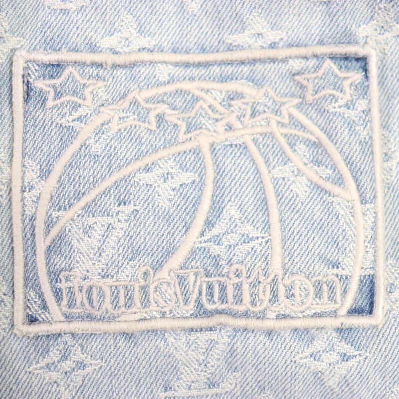 Louis Vuitton 1a8wts Monogram NBA Zip-through Hoodie Ice Blue 50 With Hanger