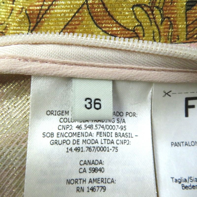 Fendi Versace Fendace 22SS Fr6372 FF Logo Baroque Leggings/pants/spats Multi 36