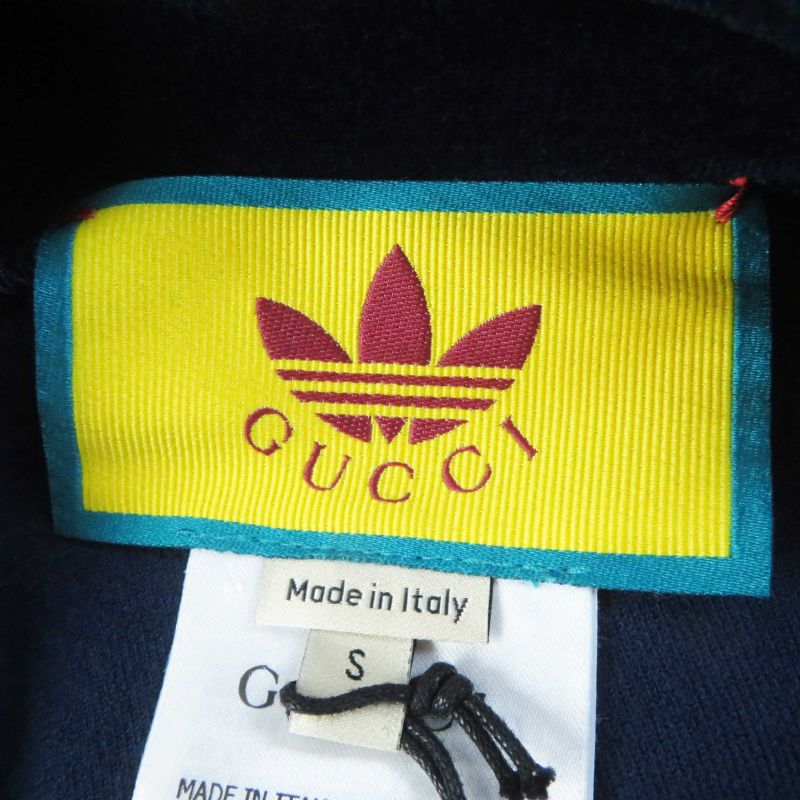 Gucci Adidas 23SS 695679 Trefoil Embroidery Chenille Dress Navy S Made In