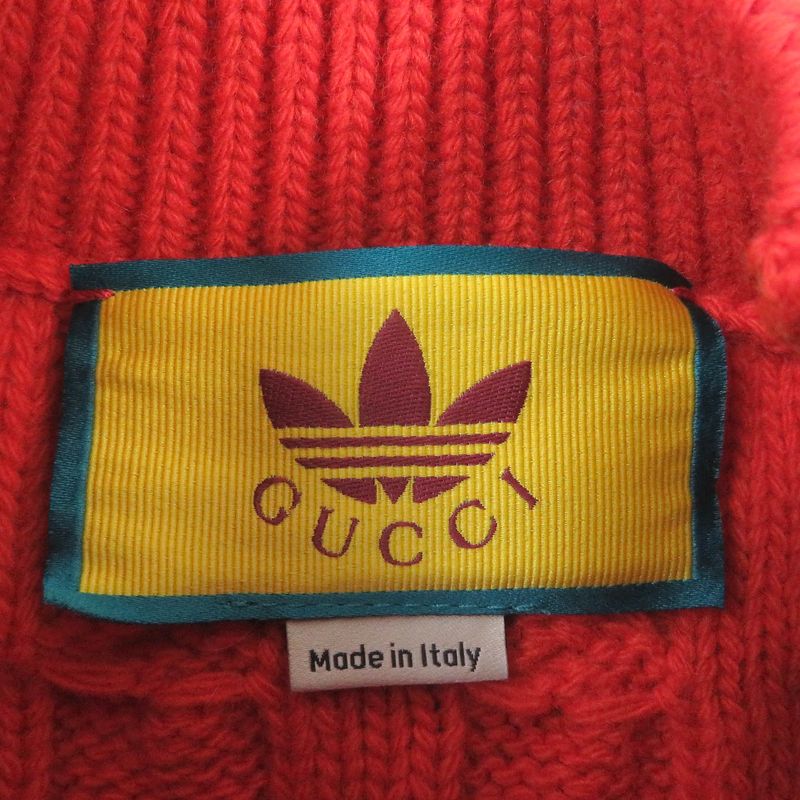 Gucci Adidas Collaboration 23SS 717722 Wool Mohair Interlocking G Webline Cable