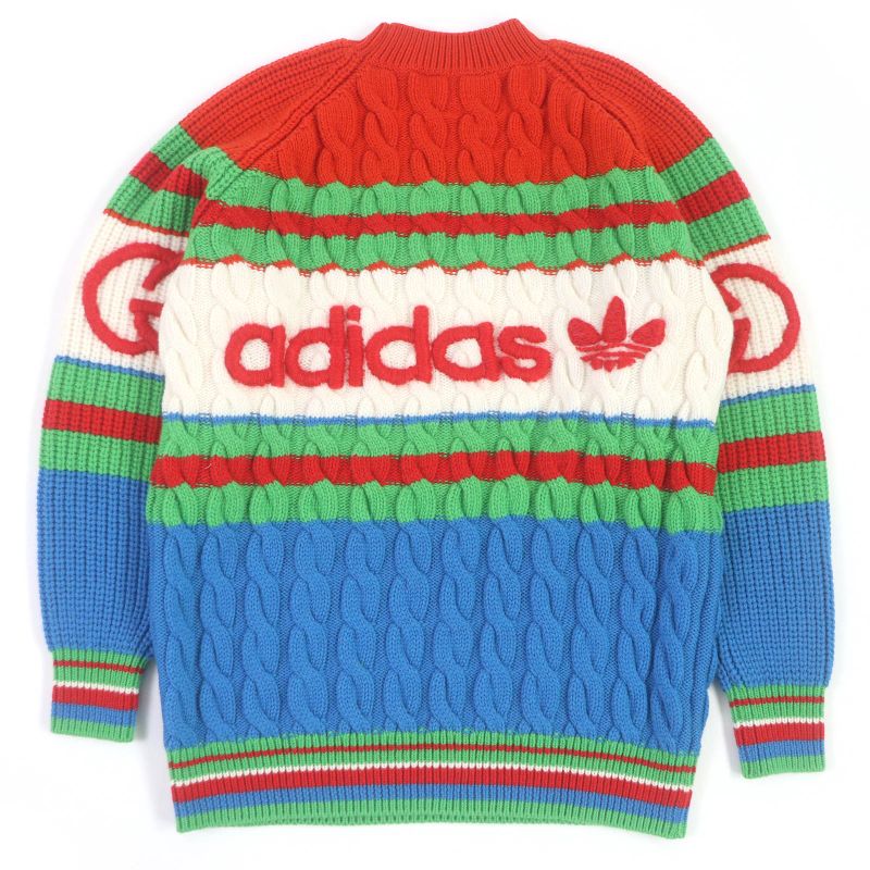 Gucci Adidas Collaboration 23SS 717722 Wool Mohair Interlocking G Webline Cable