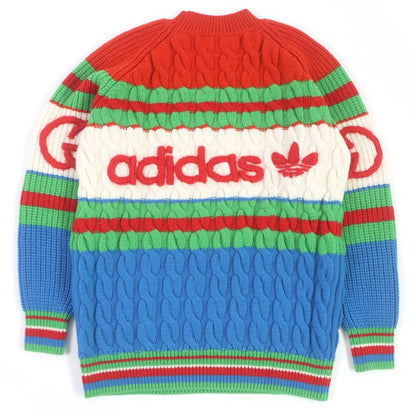 Gucci Adidas Collaboration 23SS 717722 Wool Mohair Interlocking G Webline Cable